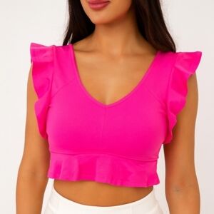 Free People Movement Pink Yoga Crop Top - Size Small